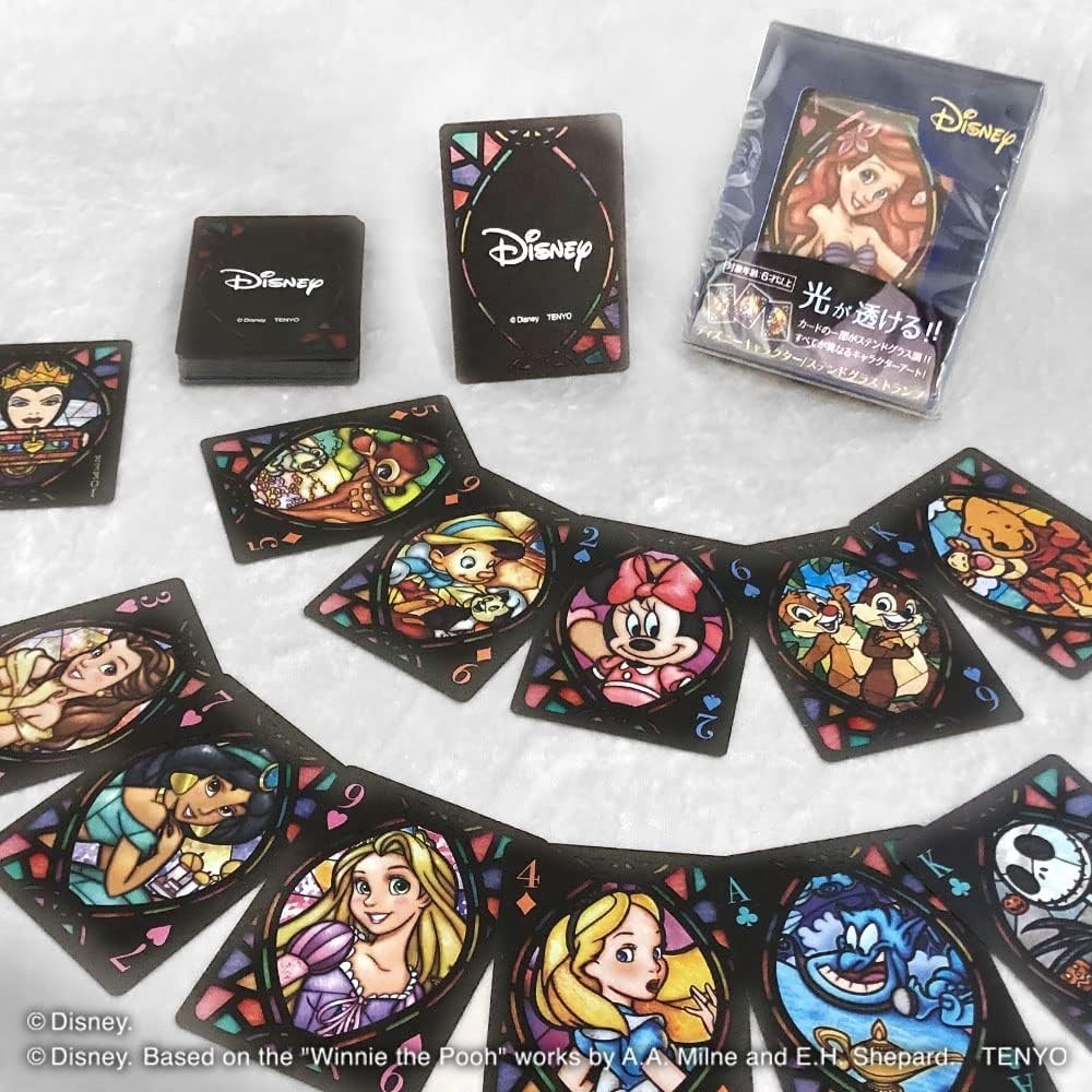Tenyo Disney Characters Stained Glass Playing Cards / Trump / Rare