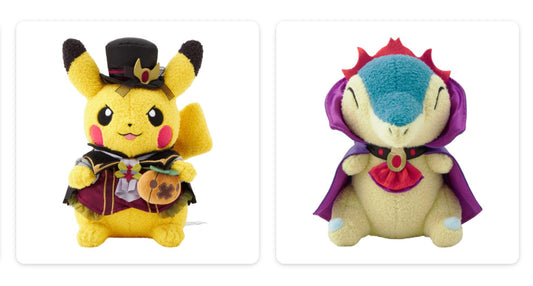 Pokémon Plush doll Pikachu & Cyndaquil Halloween Ghost Chateau