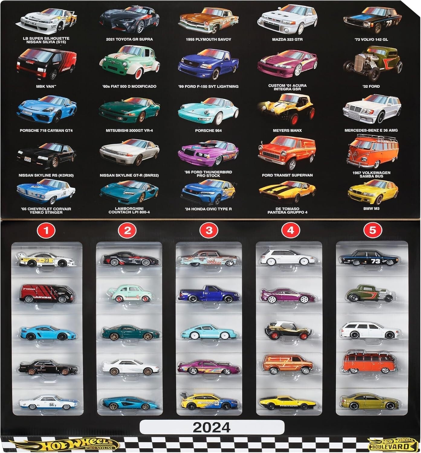2024 Hot Wheels Boulevard 25 Car Factory Set