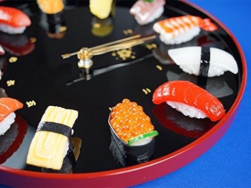 SUSHI Wall Clock Food Sample Tray with Stand Kitamura Made in Japan Flavorbox