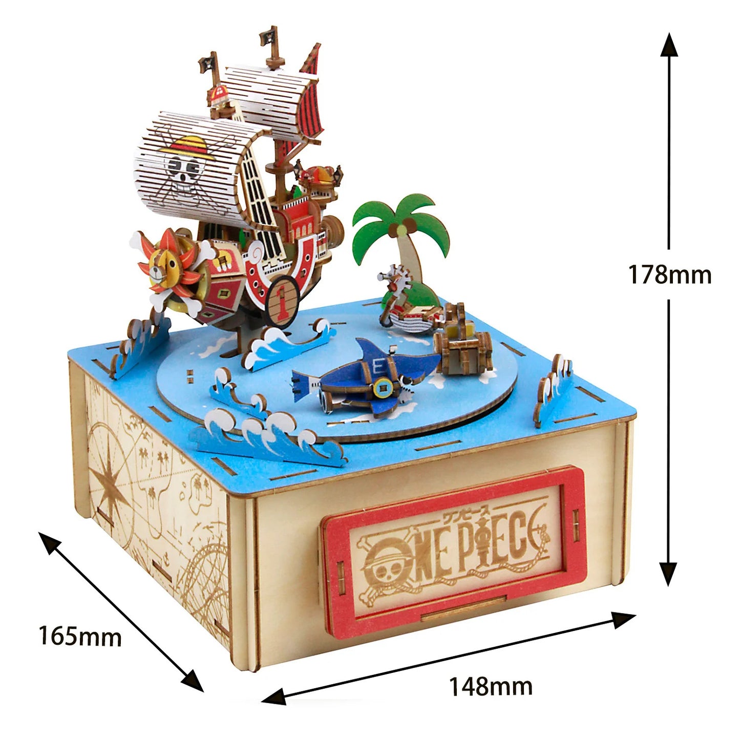 KIGUMI Ki-gu-mi Wooden Art - One Piece Straw Hat Crew with Music Box