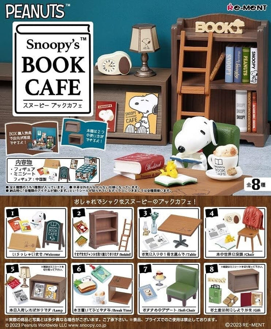 Re-ment PEANUTS Snoopy's BOOK CAFÉ BOX products, 8 types, 8 pieces