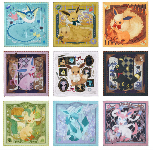 Pokémon Center Eevee Collection Hand Towel Set of 9 Japan Exclusive