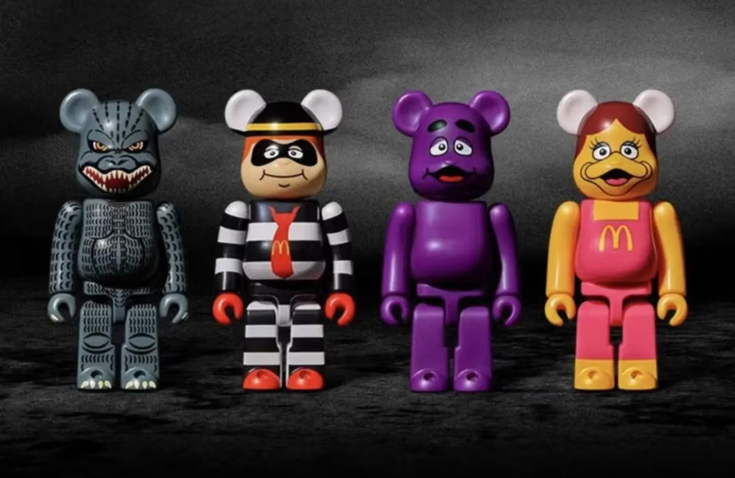 Medicom McDonald's Godzilla BE@RBRICK Bearbrick 150% Collaboration Figure Set